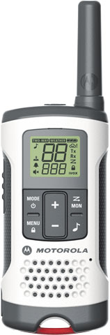 Front view of the Motorola T260 two-way radio